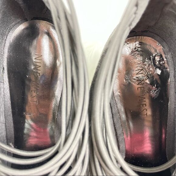 Nine West | strappy suede wedge platform 8.0 gray 4” high. - Picture 6 of 7